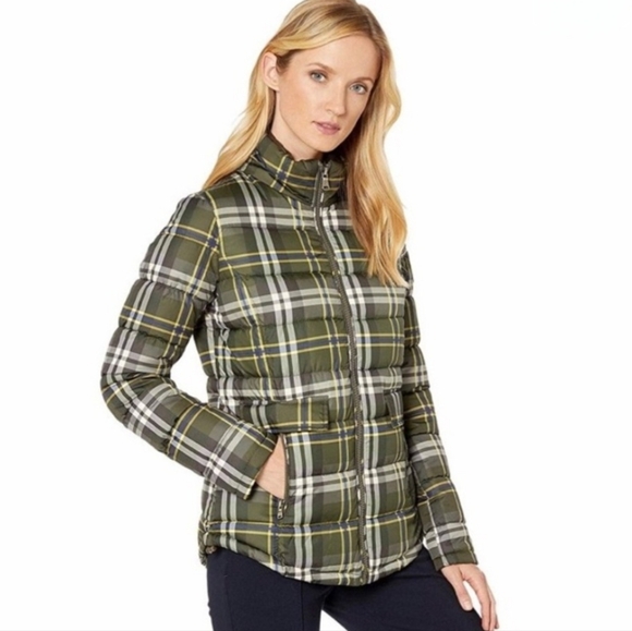 Lauren Ralph Lauren Loden Plaid (Channel Quilt Design) Puffer Coat Preppy Size S - Picture 1 of 13